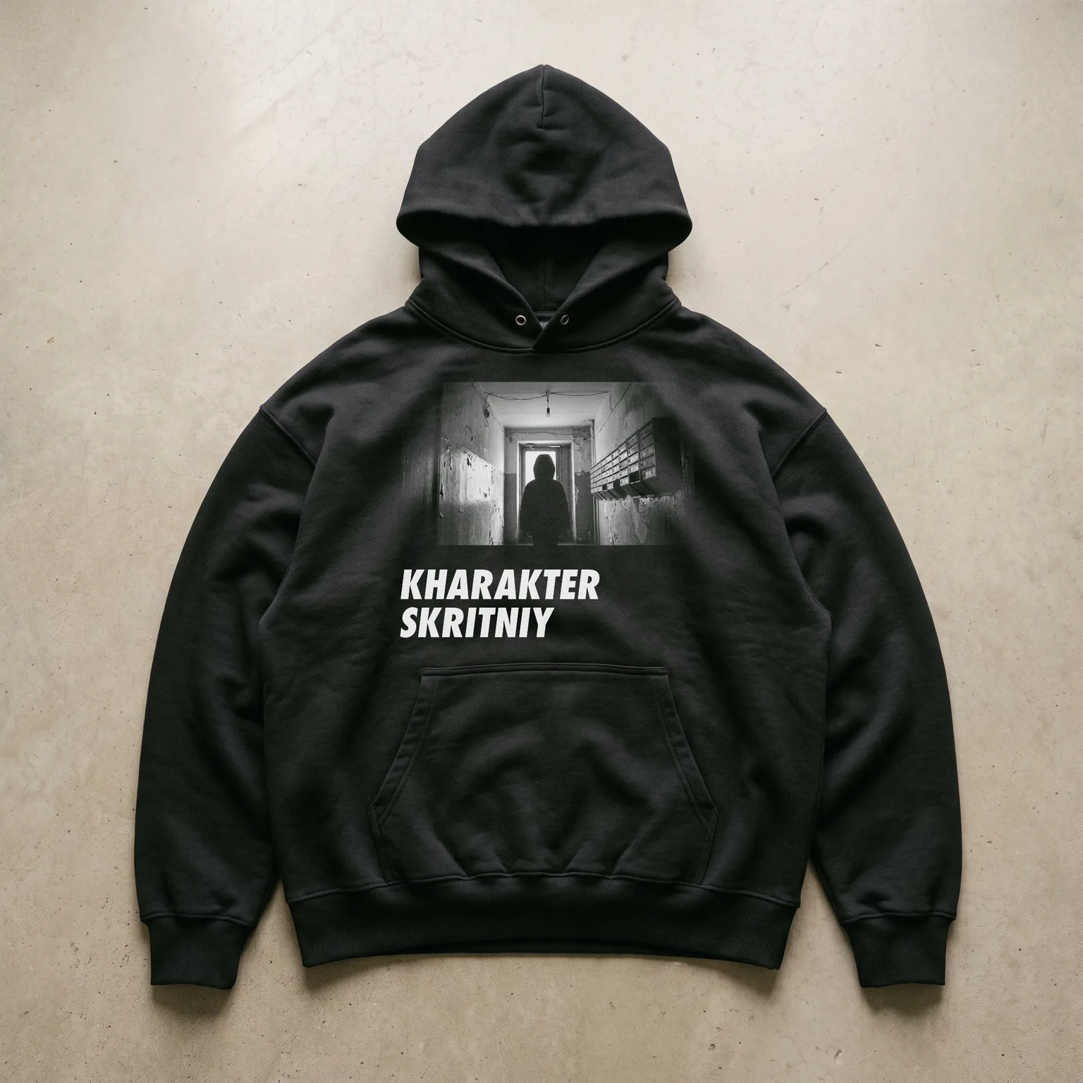 KHARAKTER SKRITNIY HOODIE, мокап