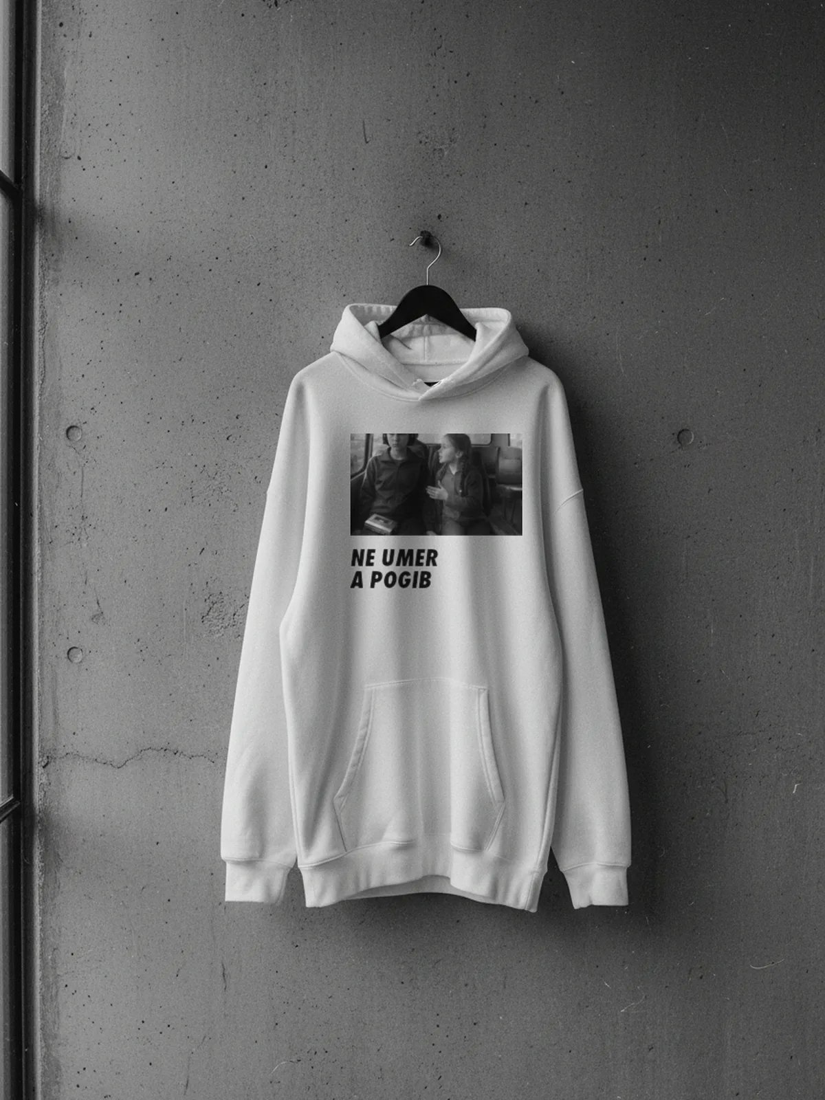 NE UMER A POGIB HOODIE, на вешалке