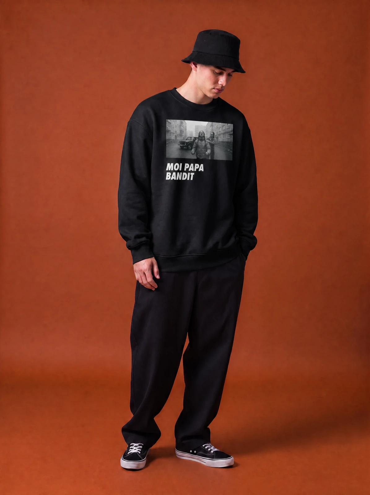MOI PAPA BANDIT CREWNECK, чёрная