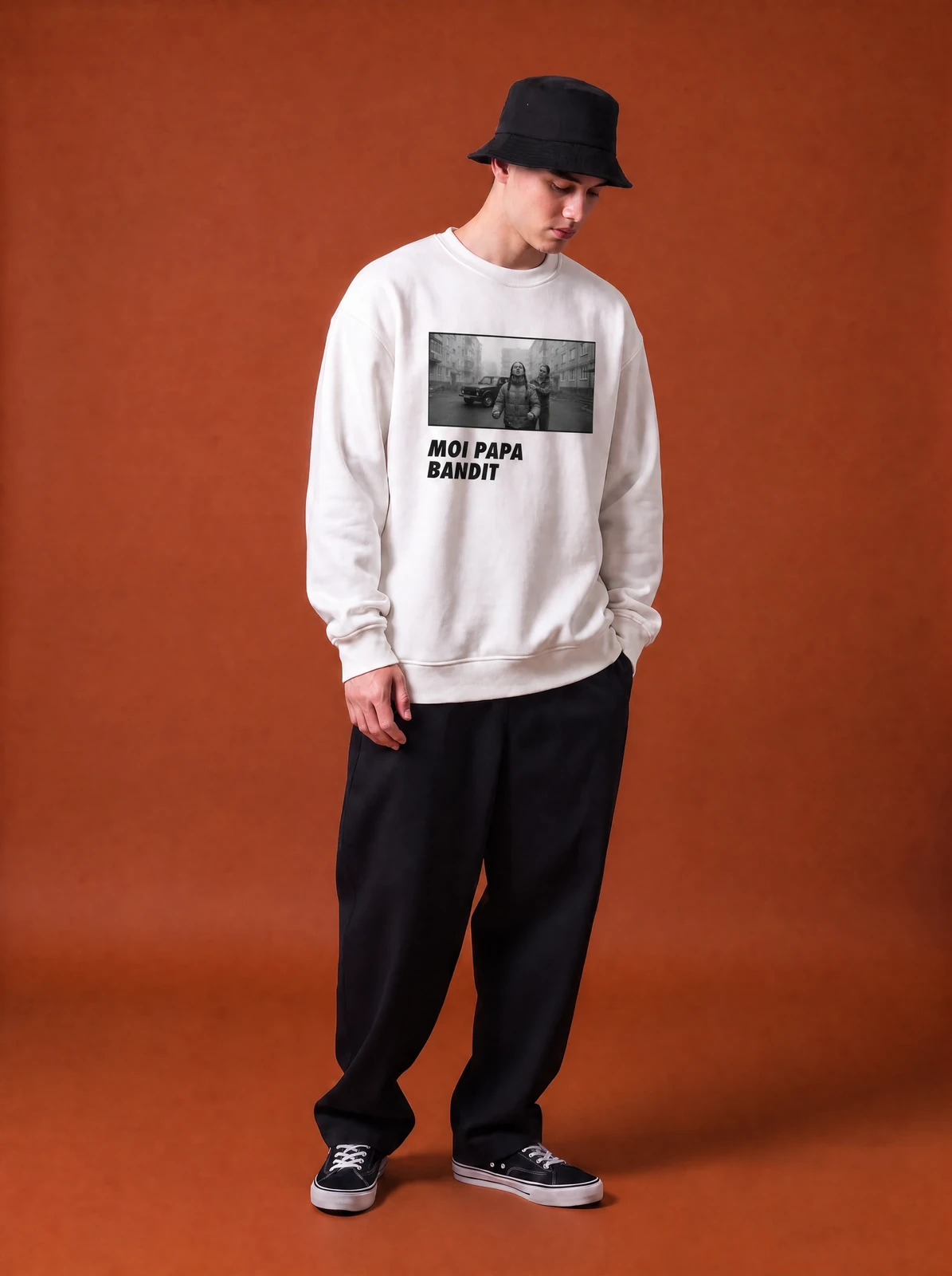 MOI PAPA BANDIT CREWNECK, белая