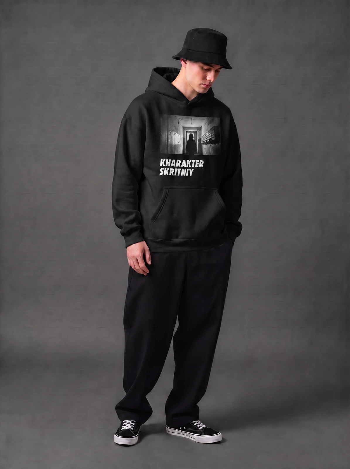 KHARAKTER SKRITNIY HOODIE, чёрная