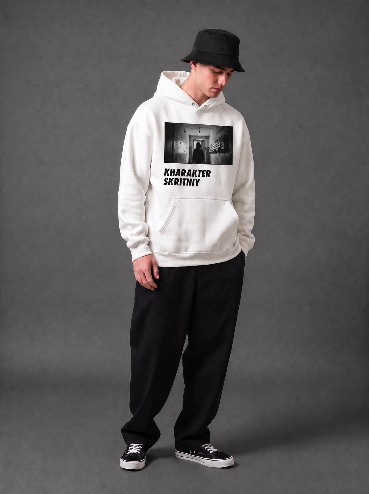 KHARAKTER SKRITNIY HOODIE, белая